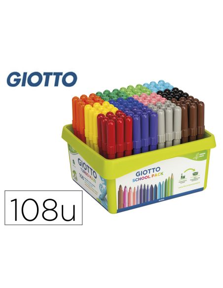 Rotulador Giotto Turbo Maxi School Pack De 108 Unidades 12 Colores X 9 Unidades