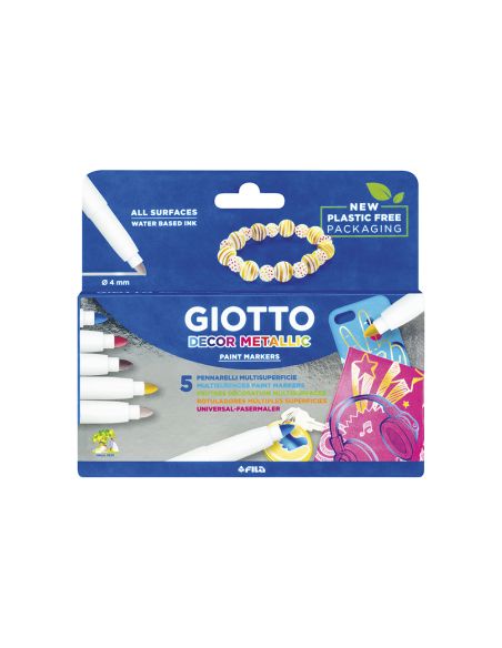 Rotulador Giotto Decor Metal Caja De 5 Unidades Colores Surtidos