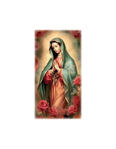 Cuadro Madera Virgen Guadalupe Color 12X24