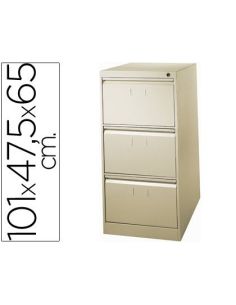 Fichero Cajones De Suelo Metalico De 3 Cajones 101 Alto,65 Prof. 47,5 Ancho Color Beige N.34 Antivuelco