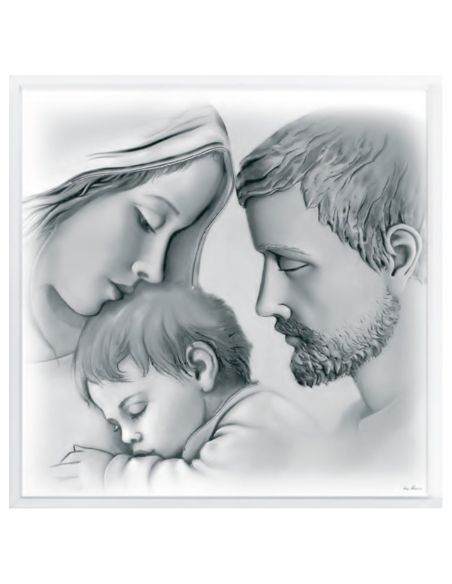 Cuadro Madera Sgda.Familia Decor Plateado 60X60Cm