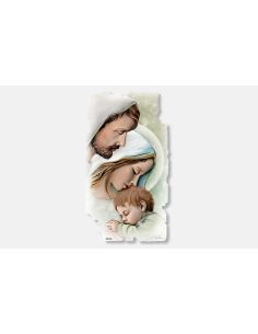 Cuadro Madera Sgda.Familia Col.Crakle Plat. 50X28Cm