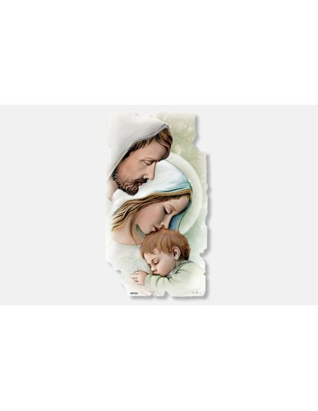 Cuadro Madera Sgda.Familia Col.Crakle Plat. 50X28Cm