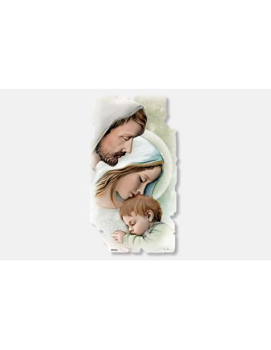 Cuadro Madera Sgda.Familia Col.Crakle Plat. 63X33Cm