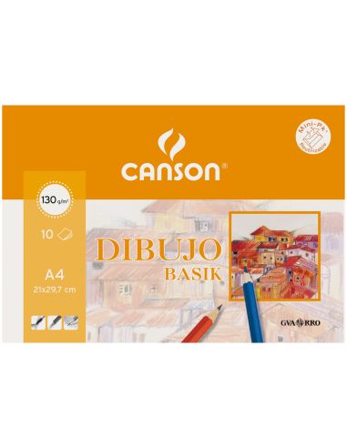 Papel Dibujo Basik Din A3+ 32,5X 46 Cm Con Recuadro Minipack De 10 Hojas