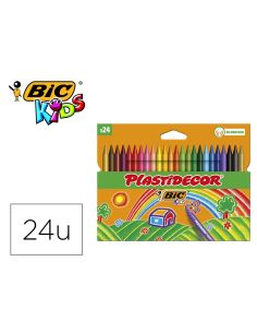 Lapices Cera Plastidecor Caja De 24 Colores Surtidos