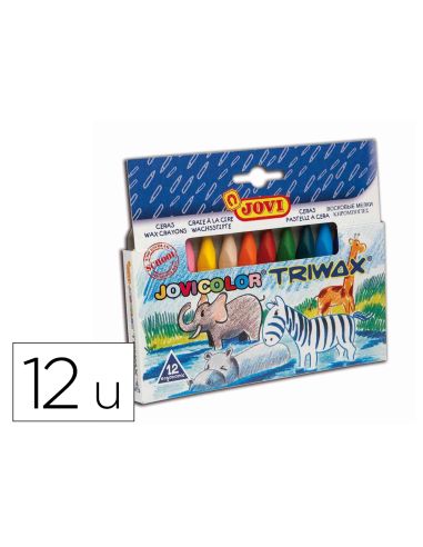 Lapices Cera Jovicolor Triangular Triwax 12 Unidades Colores Surtidos