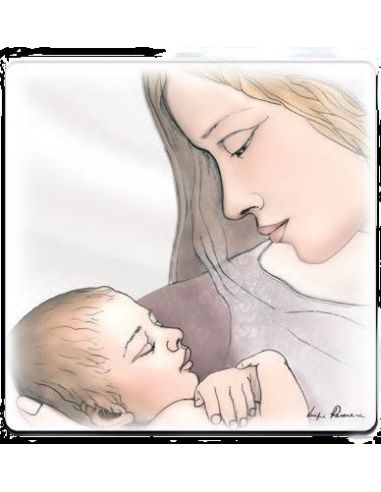 Cuadro Madera Maternidad Decor. Plat. 12X12Cm