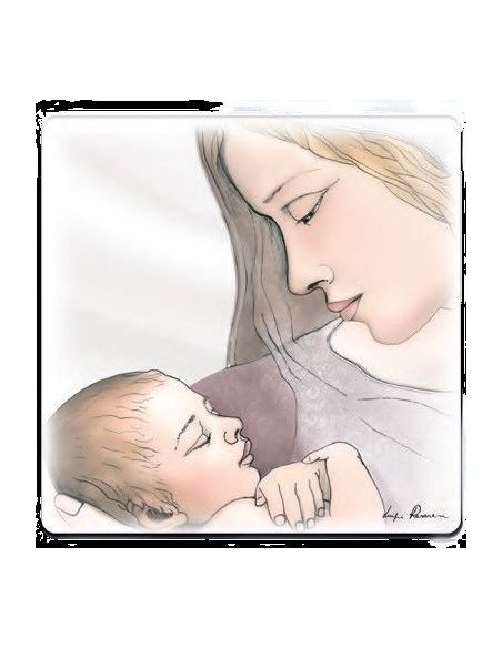 Cuadro Madera Maternidad Decor. Plat. 12X12Cm