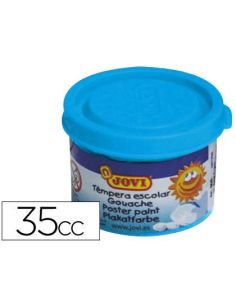Tempera Escolar Jovi 35 Ml Color Azul Cian