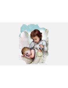 Cuadro Angel Farol Col.Crackle Dec.Plat 9X11Cm
