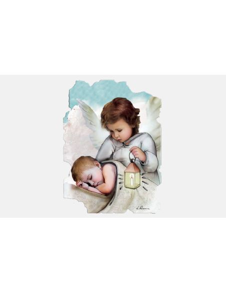 Cuadro Angel Farol Col.Crackle Dec.Plat 9X11Cm