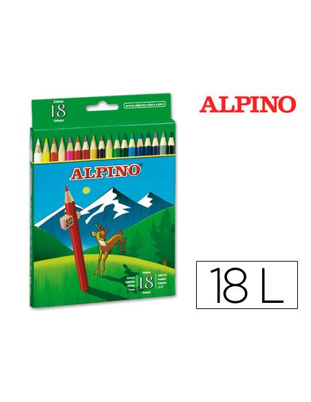 Lapices De Colores Alpino 656 Caja De 18 Colores Largos