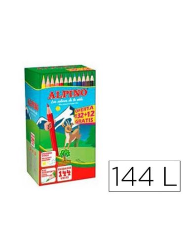 Lapices De Colores Alpino School Pack De 132 + 12 Unidades Obsequio Colores Surtidos