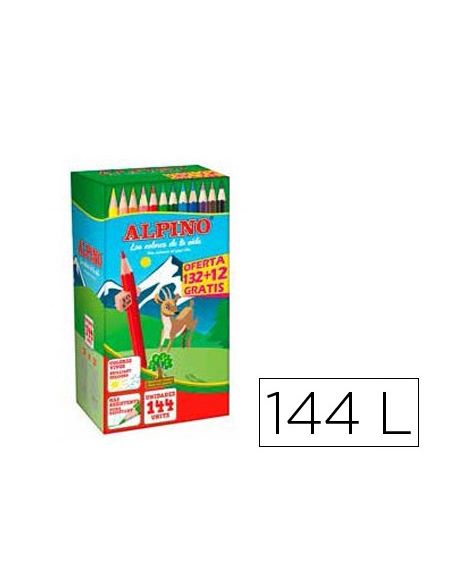 Lapices De Colores Alpino School Pack De 132 + 12 Unidades Obsequio Colores Surtidos
