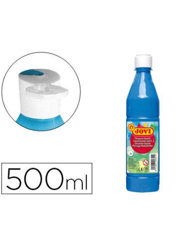 Tempera Liquida Jovi Escolar 500 Ml Azul Cyan