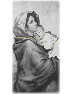 Cuadro Madera Decor.Plata A Mano Virgen De Ferruzzi 9X18Cm