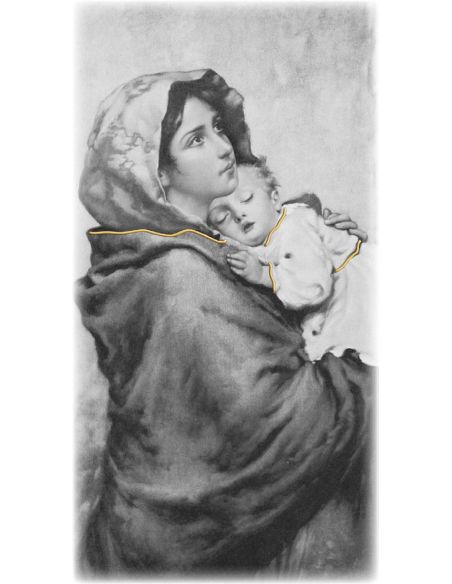 Cuadro Madera Decor.Plata A Mano Virgen De Ferruzzi 9X18Cm