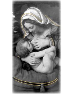 Cuadro Madera Decor.Plata A Mano Virgen De La Leche 9X18Cm