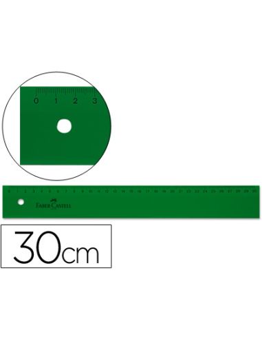 Regla Faber Castell 30 Cm Plastico Verde