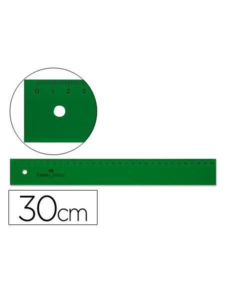 Regla Faber Castell 30 Cm Plastico Verde
