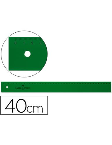 Regla Faber Castell 40 Cm Plastico Verde