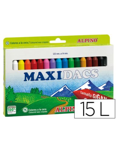 Lapices Cera Alpino Maxidacs Caja De 15 Unidades Colores Surtidos