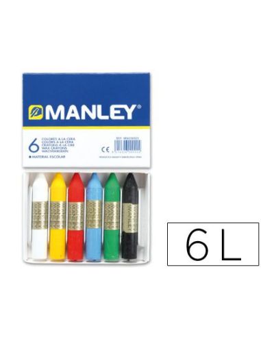 Lapices Cera Manley Caja De 6 Colores Surtidos|Libreriasalesiana