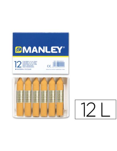 Lapices Cera Manley Unicolor Ocre N.26 Caja De 12 Unidades