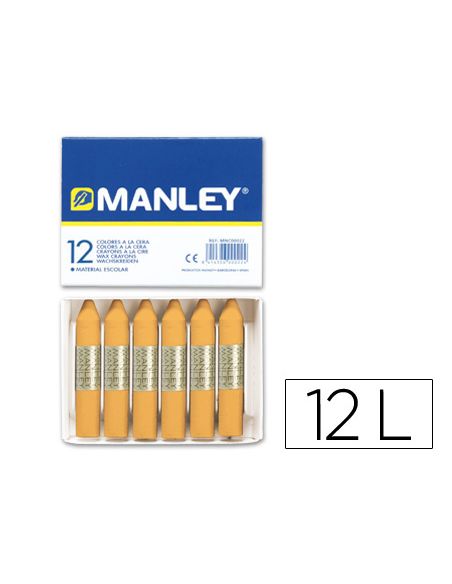 Lapices Cera Manley Unicolor Ocre N.26 Caja De 12 Unidades