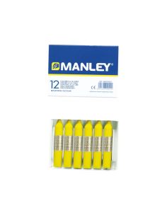 Lapices Cera Manley Unicolor Amarillo Limon N.2 Caja De 12 Unidades 2