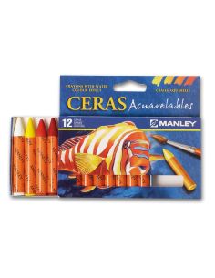 Lapices Cera Manley Acuarelable Caja De 12 Unidades Colores Surtidos 2