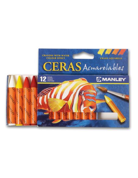 Lapices Cera Manley Acuarelable Caja De 12 Unidades Colores Surtidos