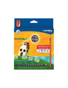 Lapices De Colores Lyra Groove Slim Triangular Minas De 3,3 Mm Caja De 24 Colores + Sacapuntas 2
