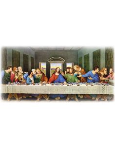 Cuadro Madera Decor.Plata A Mano Santa Cena 24X47Cm