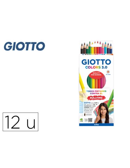 Lapices De Colores Giotto Colors 3.0 Mina 3 Mm Caja De 12 Colores Surtidos