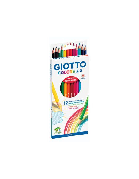 Lapices De Colores Giotto Colors 3.0 Mina 3 Mm Caja De 12 Colores Surtidos