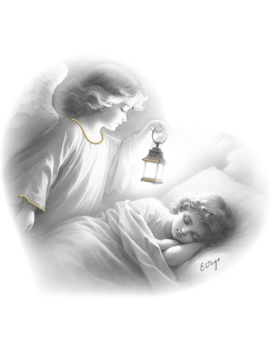 Cuadro Madera Decor.Plata A Mano Corazon Angel Con Farol 20X18Cm