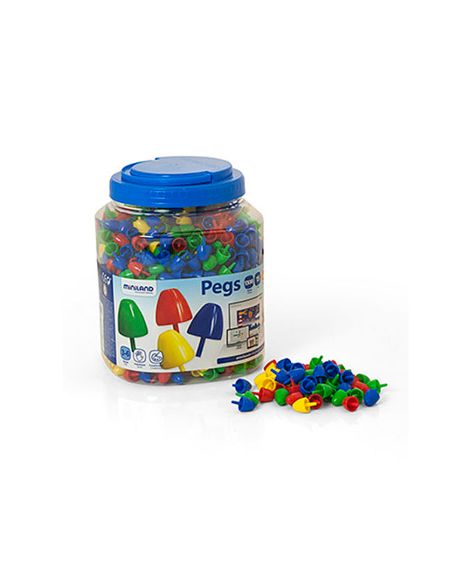 Juego Miniland Pegs Bote De 1300 Piezas De 15 Mm