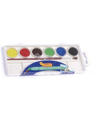 Acuarela Jovi 6 Colores Con Pincel Estuche De Plastico