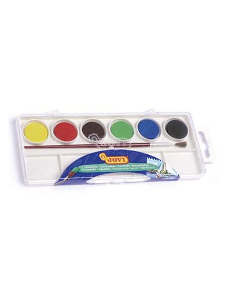 Acuarela Jovi 6 Colores Con Pincel Estuche De Plastico