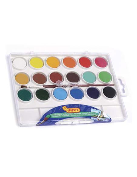 Acuarela Jovi 18 Colores Con Pincel Estuche De Plastico