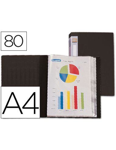 Carpeta Liderpapel Personaliza 31765 80 Fundas Polipropileno Din A4 Negra Lomo Personalizable