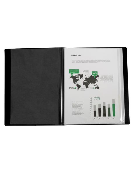 Carpeta Liderpapel Personaliza 31765 80 Fundas Polipropileno Din A4 Negra Lomo Personalizable