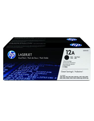 Toner Hp Laserjet 1010 1012 1015 1018 1020 1022 3015 3020 3030 3050 3052 3055 12A Negro Pack 2 2.000 Pag