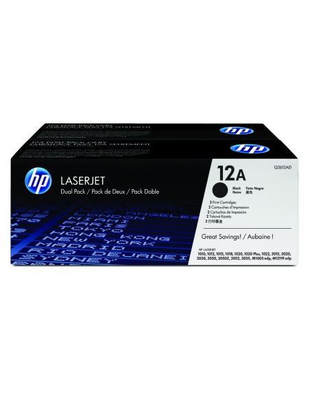 Toner Hp Laserjet 1010 1012 1015 1018 1020 1022 3015 3020 3030 3050 3052 3055 12A Negro Pack 2 2.000 Pag
