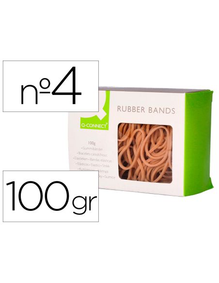 Gomillas Elasticas Q-Connect 100 Gr Numero 4 40 X 2 Mm