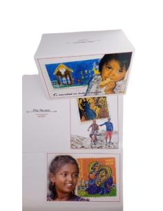 Christmas Diptico Niños Misiones Salesianas C/ Sobre Precio X Unidad (Paq 10Uds)