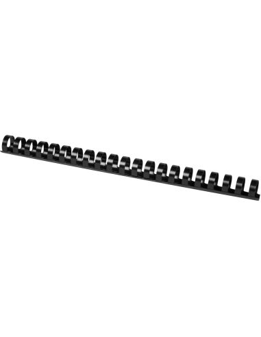 Canutillo Q-Connect Redondo 18 Mm Plastico Negro Capacidad 160 Hojas Caja De 50 Unidades
