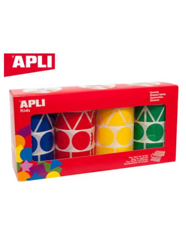 Gomets Apli Figuras Surtidas T Amaño Xl Pack De 4 Rollos Colores Surtidos 5428 Unidades